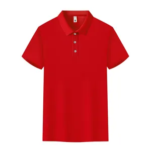 Men's Red Short Sleeve Polo Shirt Summer Casual Breathable Classic Fit Tee Topwear