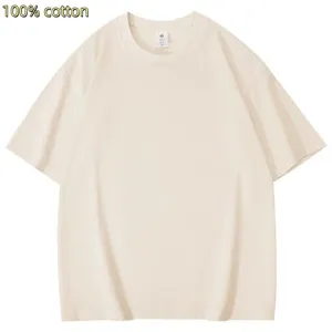 Oversize effen heren t-shirt met korte mouwen, casual relaxte pasvorm en verlaagde schouders.