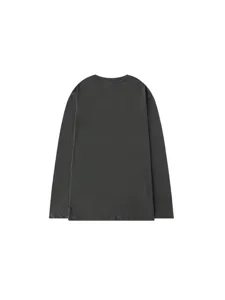 Herren einfarbiges dunkelgraues Baumwoll-Langarmshirt, lässiges Basic-Oberteil für den Alltag.