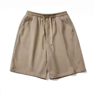 Herren Freizeithosen Baumwolle Sweatshorts Kordelzug gerade Passform Sommer Basic Shorts