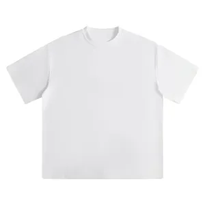 Close-up detail view of the white cotton short sleeve fabric texture and clean round neckline.