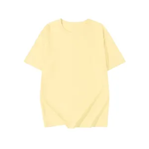 T-shirt casual da uomo gialla tinta unita maniche corte top estivo abbigliamento comodo