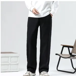 Men's casual loose straight-leg denim jeans, comfortable fit for spring and autumn daily wear.