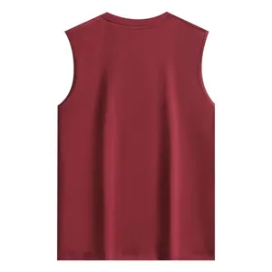 Men's cotton sleeveless vest solid color crew neck casual basic tank top breathable summer