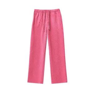 Herren pink Baumwolle Jogginghose bequeme lose Kordelzug Freizeithose Sportbekleidung