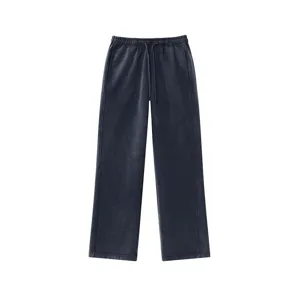 Detailansicht Herren schwere Baumwolle Vintage Waschung lose Jogginghose Sport Hose