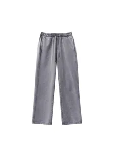 Schwere Baumwolle Vintage gewaschene lockere Herren Jogginghose weites Bein casual