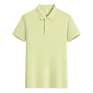 Classic men's short-sleeve polo shirt in pastel green, comfortable casual daily wear.