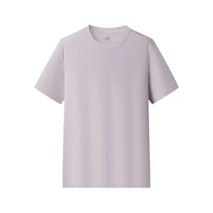 Maglietta in Poliestere da Uomo Casual Tinta Unita Girocollo Manica Corta Top Traspirante T-Shirt Sportiva ad Asciugatura Rapida