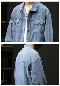 Herren vintage waschung lose jeansjacke bequeme amerikanische arbeitskleidung jacke