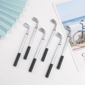 Golfclub balpen set, zilveren metaal behuizing creatieve kantoor stationery cadeau