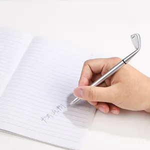 Golfclub balpen zilver metaal creatieve stationery kantoor cadeau schrijven detail
