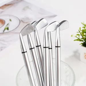 Golfclub balpen set zilver metaal creatieve kantoorartikelen briefpapier cadeau