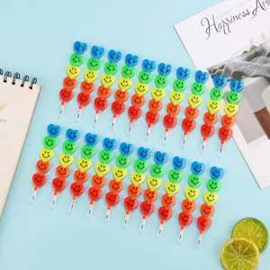 Rainbow smile heart stacking pencils cute colorful creative stationery kids school writing tool