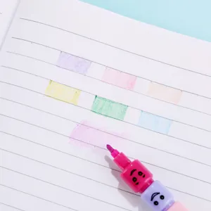 Stackable block crayon set for kids, cute smiley face stationery and drawing color pen.