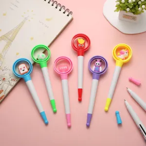 Süßer Cartoon Rotierender Dekompression Gelschreiber Schüler Kreativer Stressabbau Spielzeug Stof Ästhetischer Druck Signatur Stift