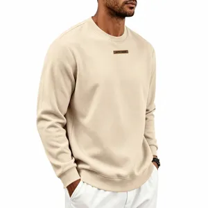 Close-up view showcasing the premium fabric texture and chest logo detail of the men sweatshirt.