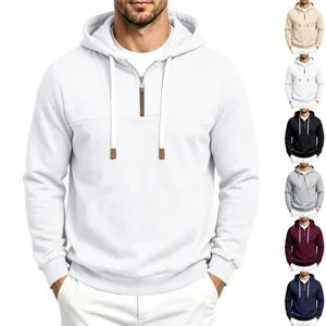 Herren warmer Kapuzenpullover mit Reißverschluss fleecegefüttert Winter Sweatshirt