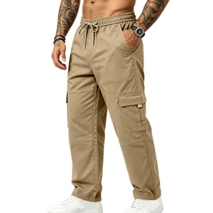 Herren schwere Stretch Cargohose Outdoor Training Freizeit gerade taktische Hose mit vielen Taschen