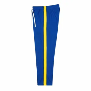 Men casual loose sport sweatpants with yellow side stripe and comfortable white drawstring