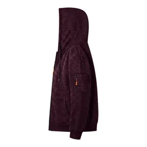 Men's thick fleece lined zip hoodie casual outerwear with pockets for warm winter
