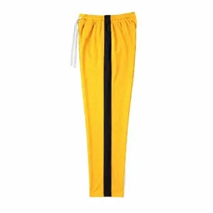 Men's casual contrast side stripe sweatpants comfortable loose fit jogger trousers.