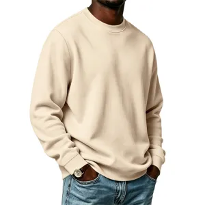Herren lässiges einfarbiges Sweatshirt Detailansicht mit komfortabler loser Passform.