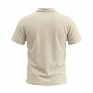 Polo de hombre de punto gofrado manga corta, camiseta casual holgada minimalista cuello cubano.