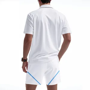Men's casual ice silk breathable polo shirt shorts sportswear set summer new fashion style