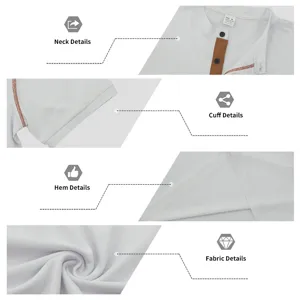 Men's casual short sleeve henley t-shirt with contrast color button placket details.