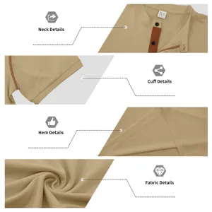 Men's short-sleeve Henley shirt, casual summer retro colorblock loose polo top for daily wear.