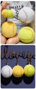 Coussin en peluche de baseball de simulation dessin animé porte-clés jouet cadeau enfant