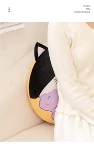 Cute cartoon cat donut plush pillow soft stuffed animal cushion home decor cozy toy