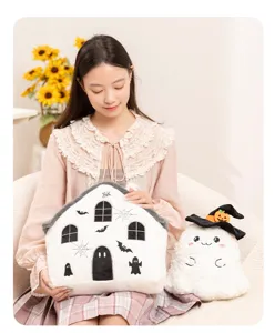 Halloween plush pillow cute ghost doll cartoon haunted house cushion soft toy for home decor