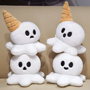 Niedliches Eisgeister Plüschtier, kreative Puppe mit Hutzubehör, weiches Kissen für Kindergeschenk