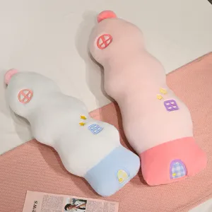 Cute house shaped plush pillow soft bottle doll creative home sofa cushion cute plush toy