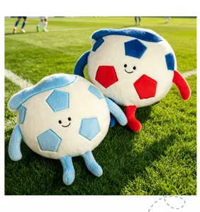 Plush football throw pillow cute stuffed toy soft sports doll kids birthday gift room decor