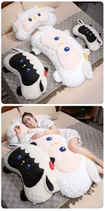Cute cartoon sheep plush pillow soft cushion fluffy stuffed animal toy for bedroom home decor
