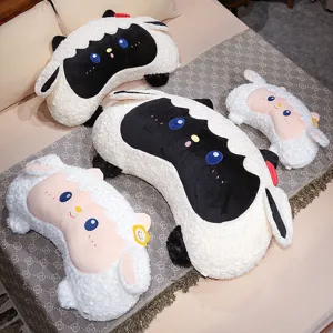 Cute cartoon sheep plush pillow soft fluffy animal cushion sweet girl bedroom home decor