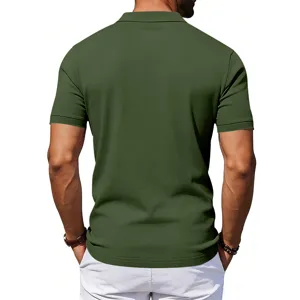 Ανδρικό κοντομάνικο πόλο casual μονόχρωμο slim fit επιχειρησιακό καλοκαιρινό τοπ