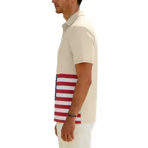 Andriko Polo Me Amerikaniki Simaia Colorblock Kalokairino Casual Kontomanyko Top