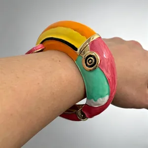 Kleurrijke Geëmailleerde Toekan Vogel Armband Designer Open Manchet Sieraden Vrouw
