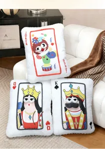 Cuscino in peluche con carte da gioco di cartoni animati divano giocattolo per ragazze
