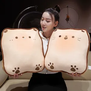 Cute toast bread plush pillow soft cartoon animal cushion cute girl comfort doll home sofa