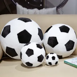 Creative simulation football plush pillow toy set, soft stuffed soccer ball doll decor.