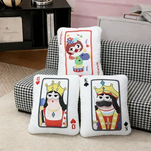 Cartone Animato Poker Carte da Gioco Peluche Cuscino Carino Joker Queen King Bambola di Peluche Morbido Cuscino Casa Divano Decorazione Giocattolo