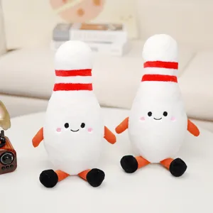 Cute Cartoon Bowling Ball Plush Toy Stuffed Doll Soft Pillow Kids Companion Home Decor Cute Stuffed Animal Toy