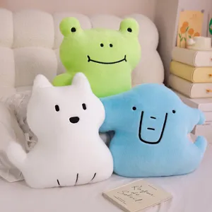 Lindo Animal de Dibujos Animados Juguete de Peluche Elefante Cachorro Rana Muñeca Suave Peluche Corto Algodón PP Cojín Decoración Regalo
