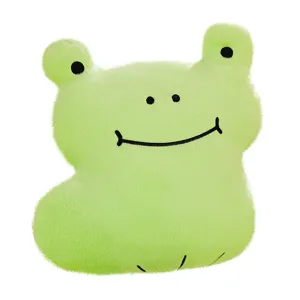 Lindo cojín de peluche de rana verde suave animal de peluche juguete para la decoración