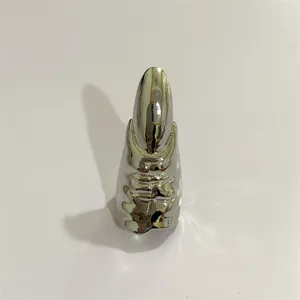 Overdreven vloeibaar metaal venom ring, gothische onregelmatige nagel armor sieraden.